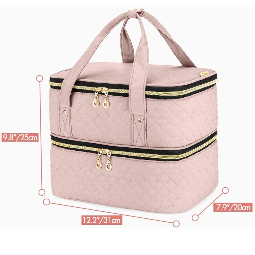 Quilted Double-Layer Women’s Bag - Pink